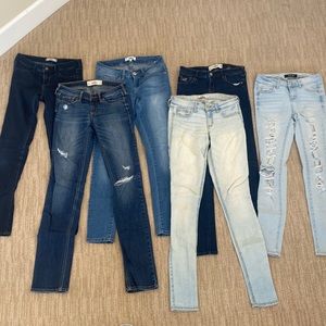 Lot of 6 skinny jeans size 3 & 3L